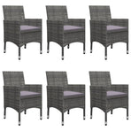 7 Piece Garden Dining Set Grey