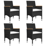5 Piece Garden Dining Set Black - 45-Degree Angle