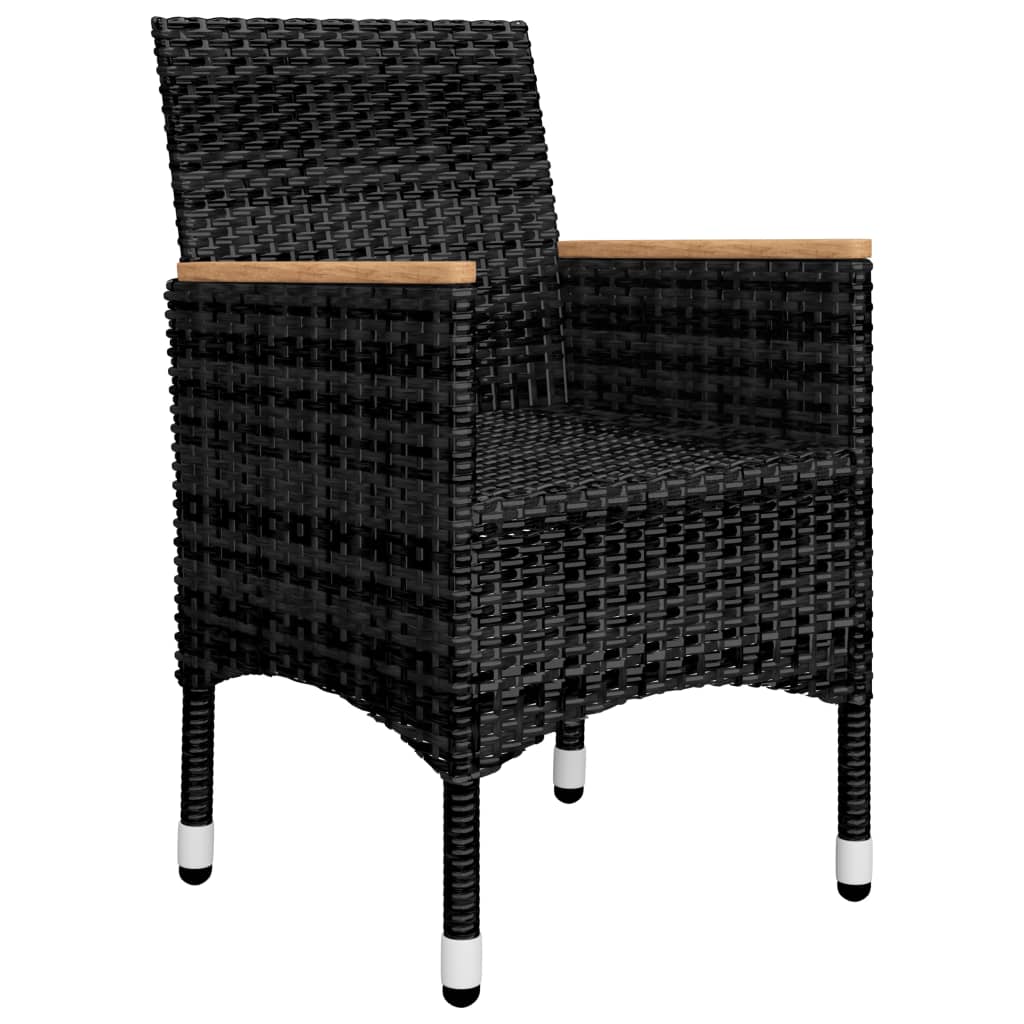 7 Piece Garden Dining Set Black
