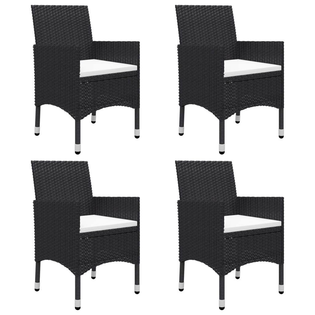 7 Piece Garden Dining Set Black