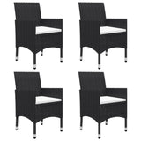 7 Piece Garden Dining Set Black - Close-Up Angle