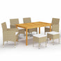 7 Piece Garden Dining Set Beige