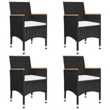 7 Piece Garden Dining Set Black