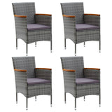 7 Piece Garden Dining Set Grey