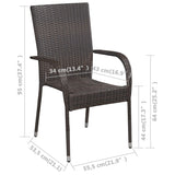 5 Piece Garden Dining Set Brown - Extra Image