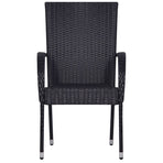 5 Piece Garden Dining Set Black