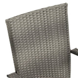 5 Piece Garden Dining Set Grey - 45-Degree Angle