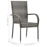 5 Piece Garden Dining Set Grey - Extra Image
