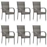 7 Piece Garden Dining Set Grey - 45-Degree Angle