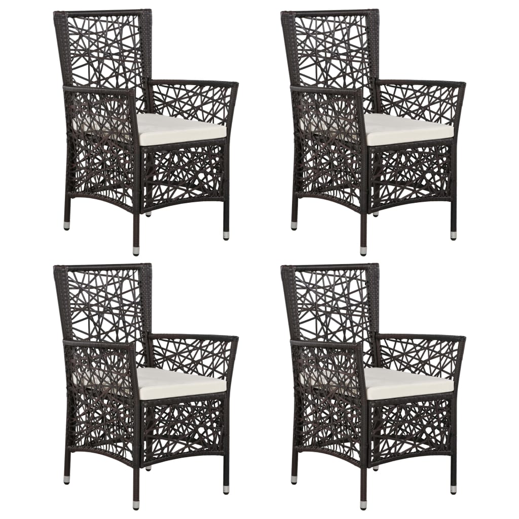 5 Piece Garden Dining Set Brown