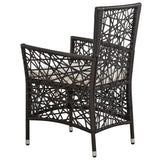 5 Piece Garden Dining Set Brown - Extra Image