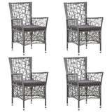 5 Piece Garden Dining Set Grey - 45-Degree Angle