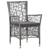5 Piece Garden Dining Set Grey - Rear View