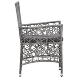 5 Piece Garden Dining Set Grey - Close-Up Angle