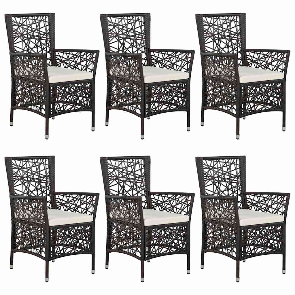 7 Piece Garden Dining Set Brown