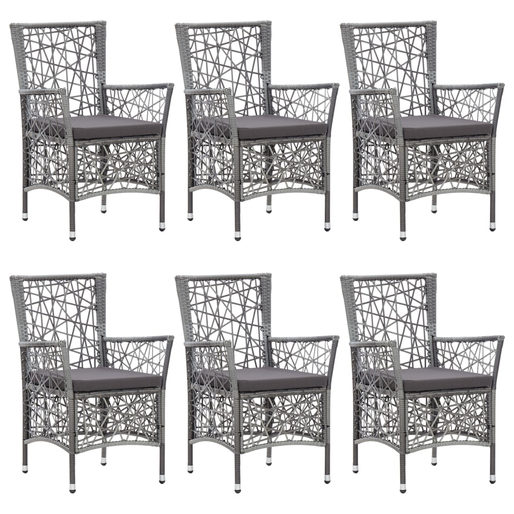 7 Piece Garden Dining Set Grey