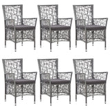 7 Piece Garden Dining Set Grey - 45-Degree Angle