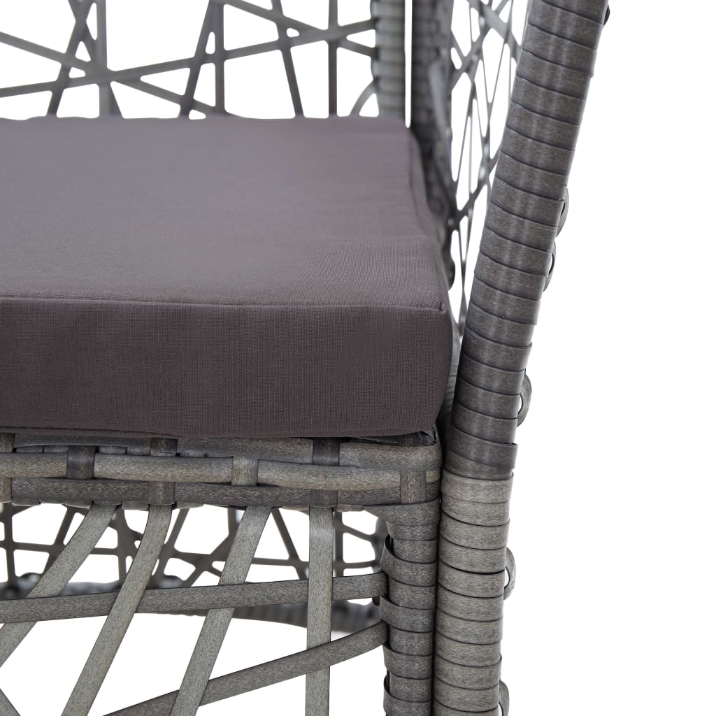 7 Piece Garden Dining Set Grey