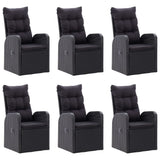 7 Piece Garden Dining Set Black