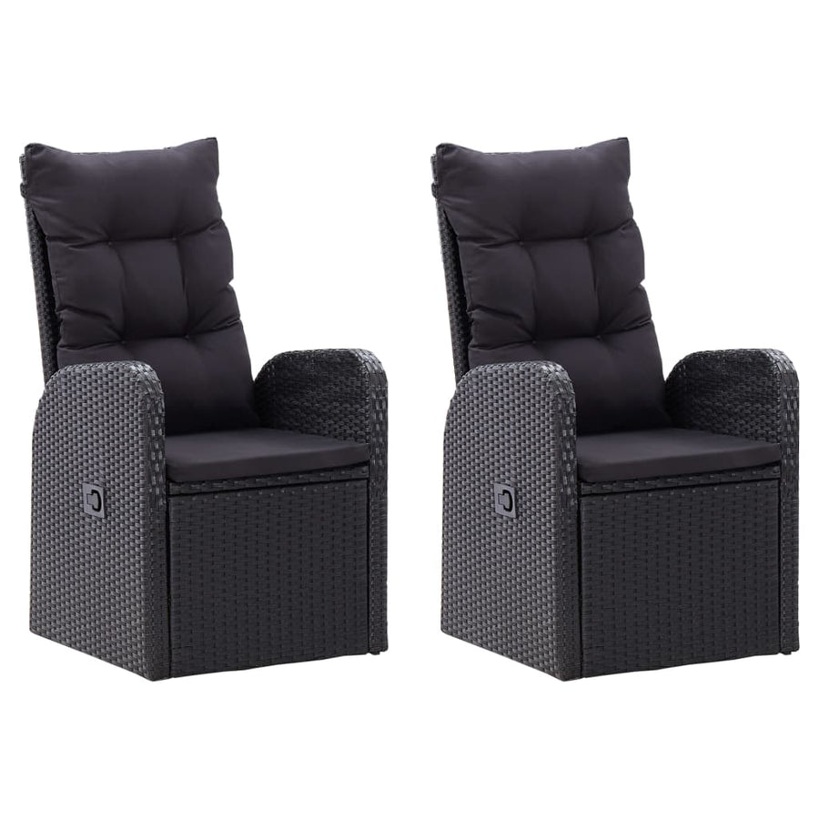 5 Piece Garden Dining Set Black