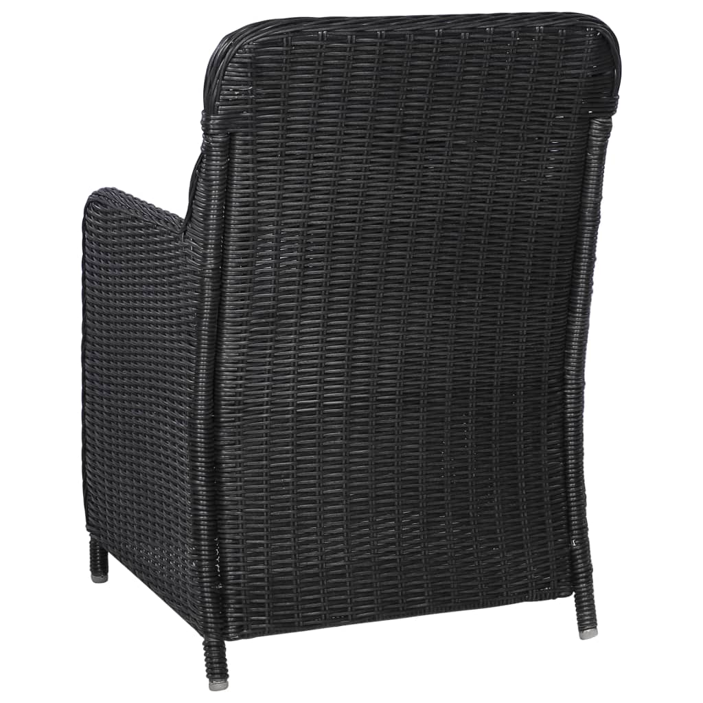 5 Piece Garden Dining Set Black
