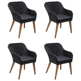 5 Piece Garden Dining Set Black