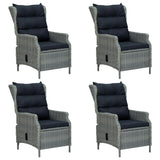 5 Piece Garden Dining Set Light Grey - Front View