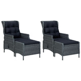 7 Piece Garden Dining Set Dark Grey - Front View