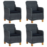 5 Piece Garden Dining Set Dark Grey - 45-Degree Angle