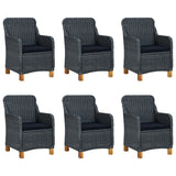 7 Piece Garden Dining Set Dark Grey - 45-Degree Angle