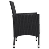 9 Piece Garden Dining Set Black - Low Angle