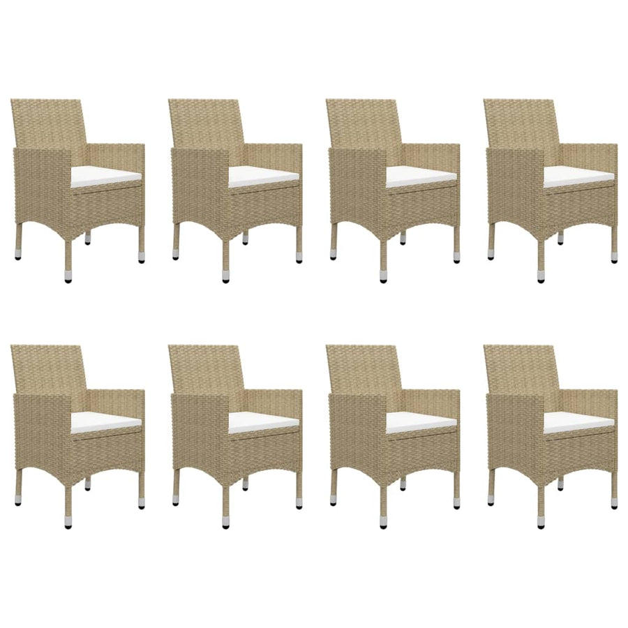 9 Piece Garden Dining Set Beige