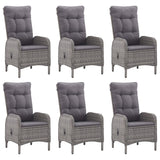 7 Piece Garden Dining Set Grey - 45-Degree Angle