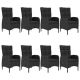 9 Piece Garden Dining Set Black