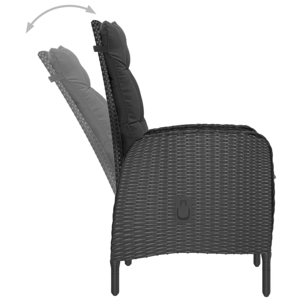9 Piece Garden Dining Set Black