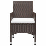 11 Piece Garden Dining Set Brown