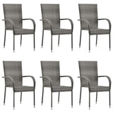 7 Piece Garden Dining Set Grey