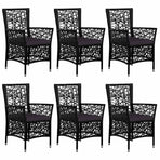 7 Piece Garden Dining Set Black
