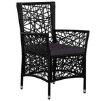 7 Piece Garden Dining Set Black