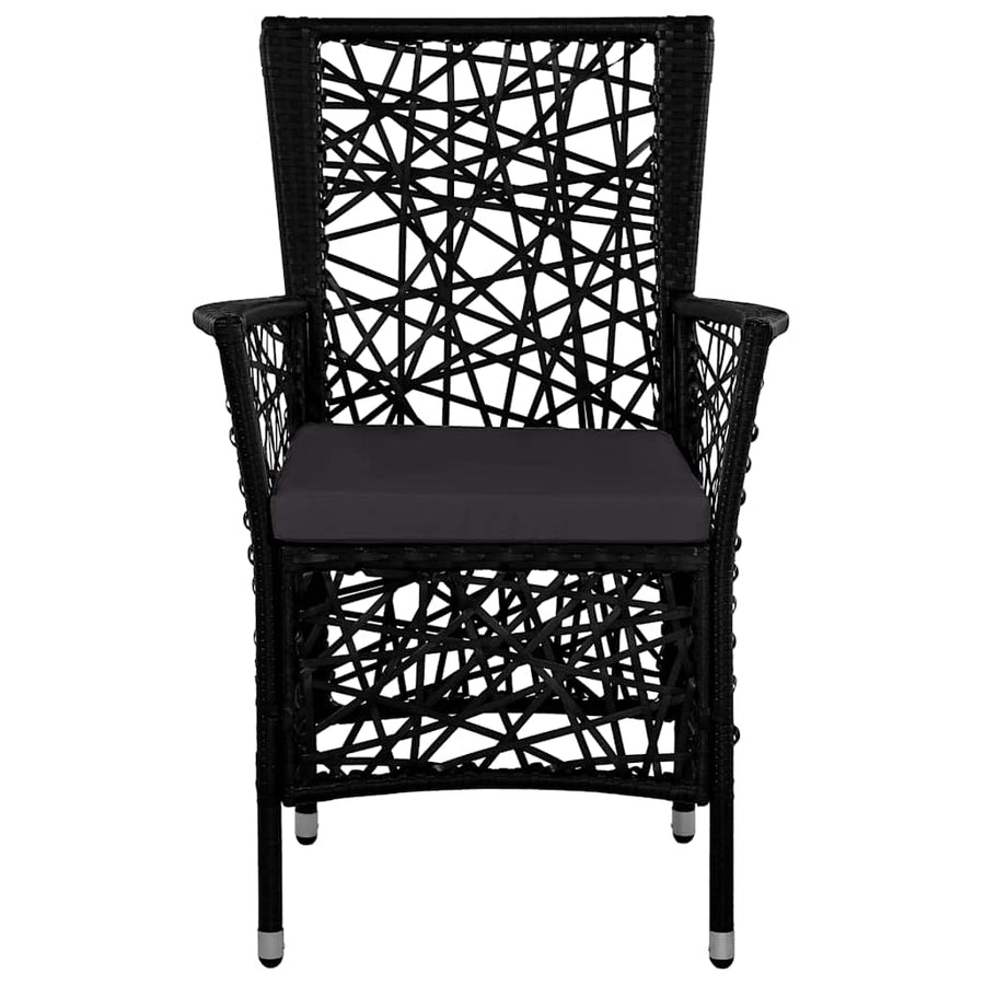 7 Piece Garden Dining Set Black