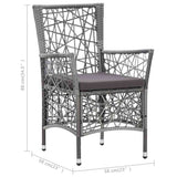 7 Piece Garden Dining Set Grey - Extra Image