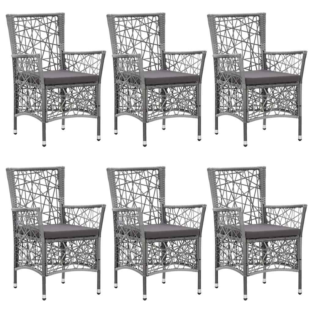 7 Piece Garden Dining Set Grey