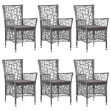 7 Piece Garden Dining Set Grey - 45-Degree Angle