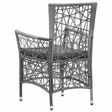 7 Piece Garden Dining Set Grey - Low Angle