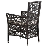 9 Piece Garden Dining Set Brown