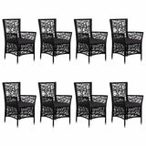 9 Piece Garden Dining Set Black