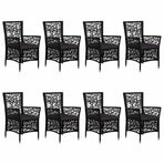 9 Piece Garden Dining Set Black