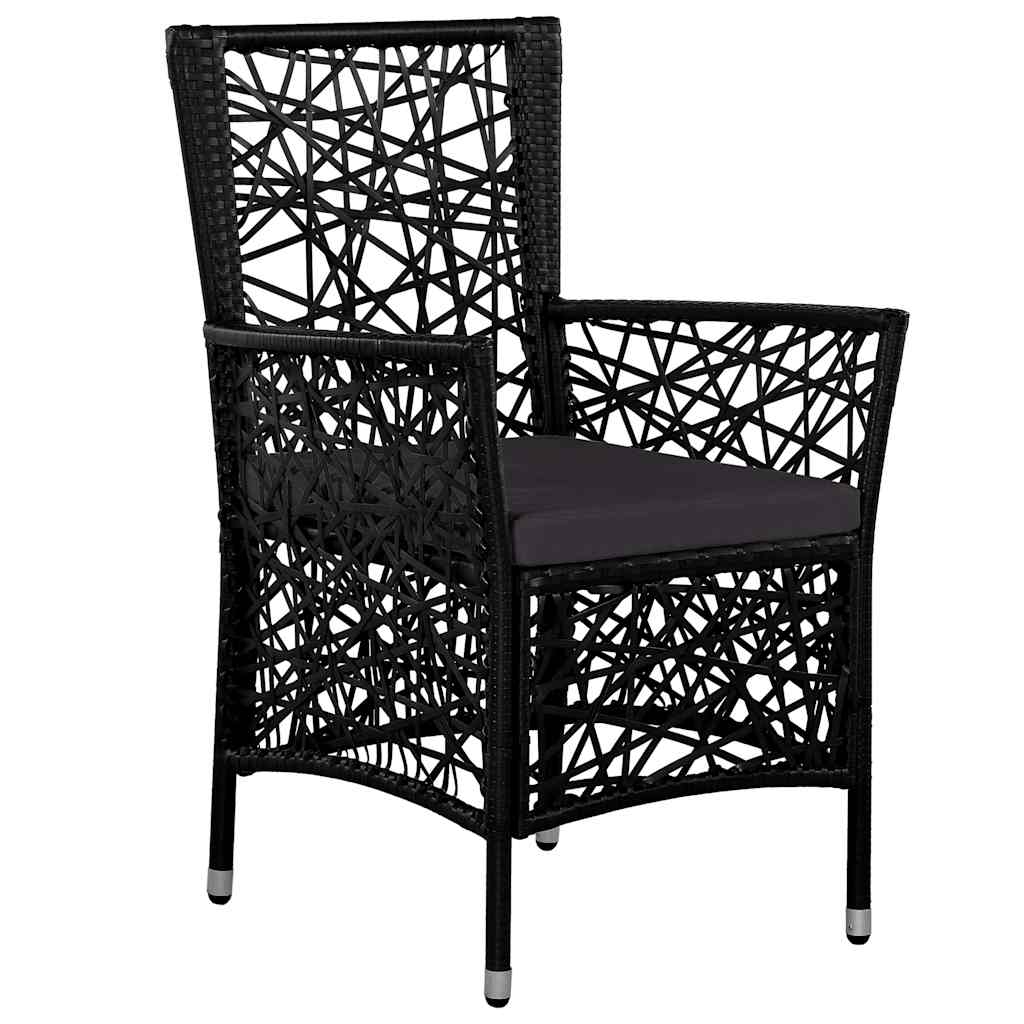 9 Piece Garden Dining Set Black
