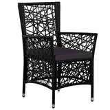 9 Piece Garden Dining Set Black