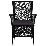 9 Piece Garden Dining Set Black - Close-Up Angle